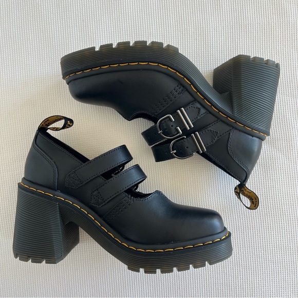 Dr. Martens Eviee Sendal Leather Heeled Shoes - Picture 3 of 16